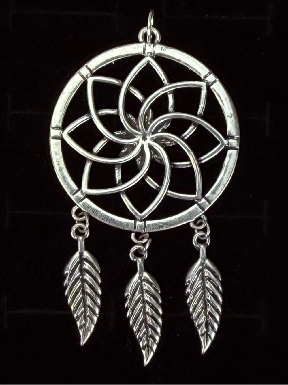 Silvertone Dreamcatcher charm pendant + Free 16” Cord Necklce